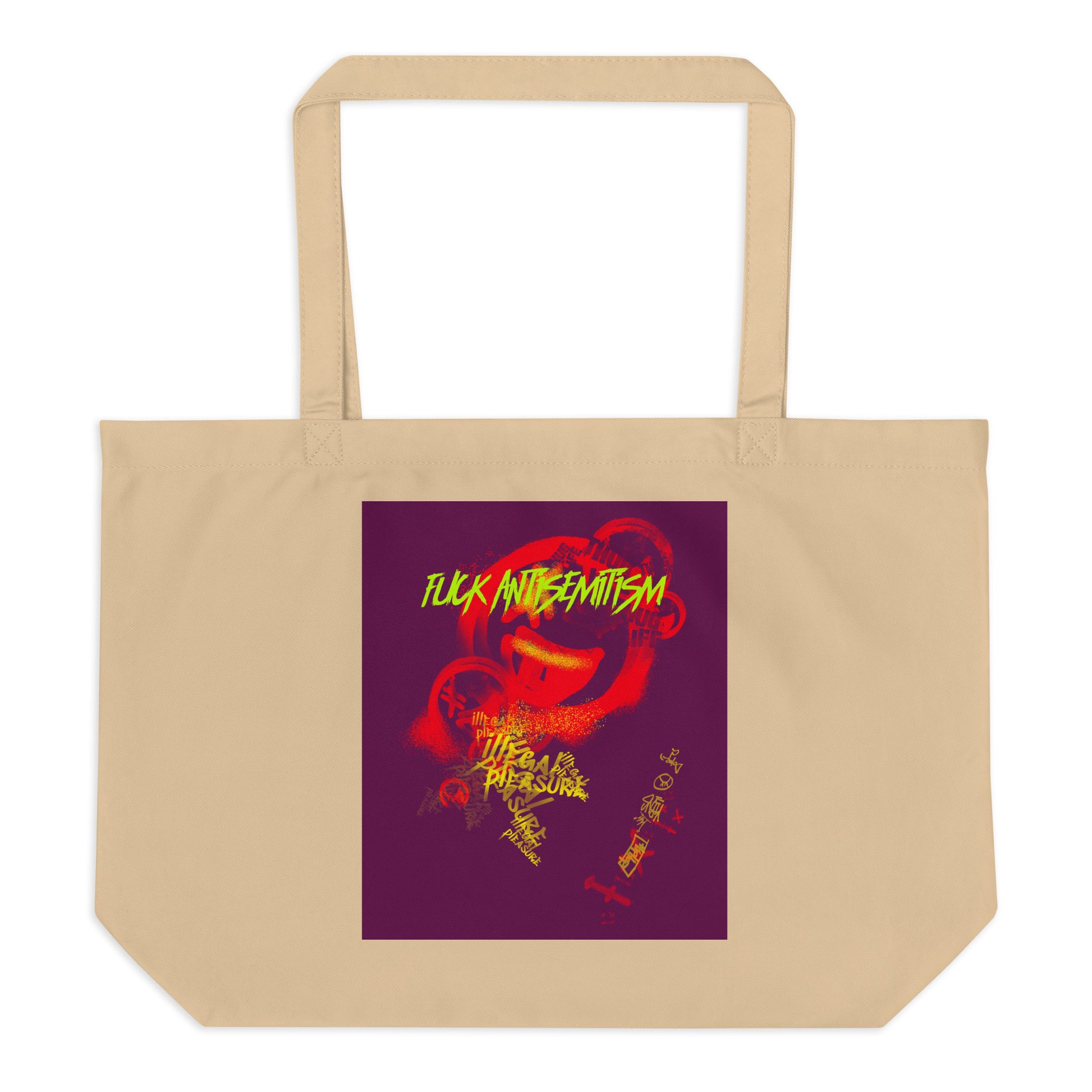 Fuck Antisemitism Graffiti | Large Organic Tote Bag