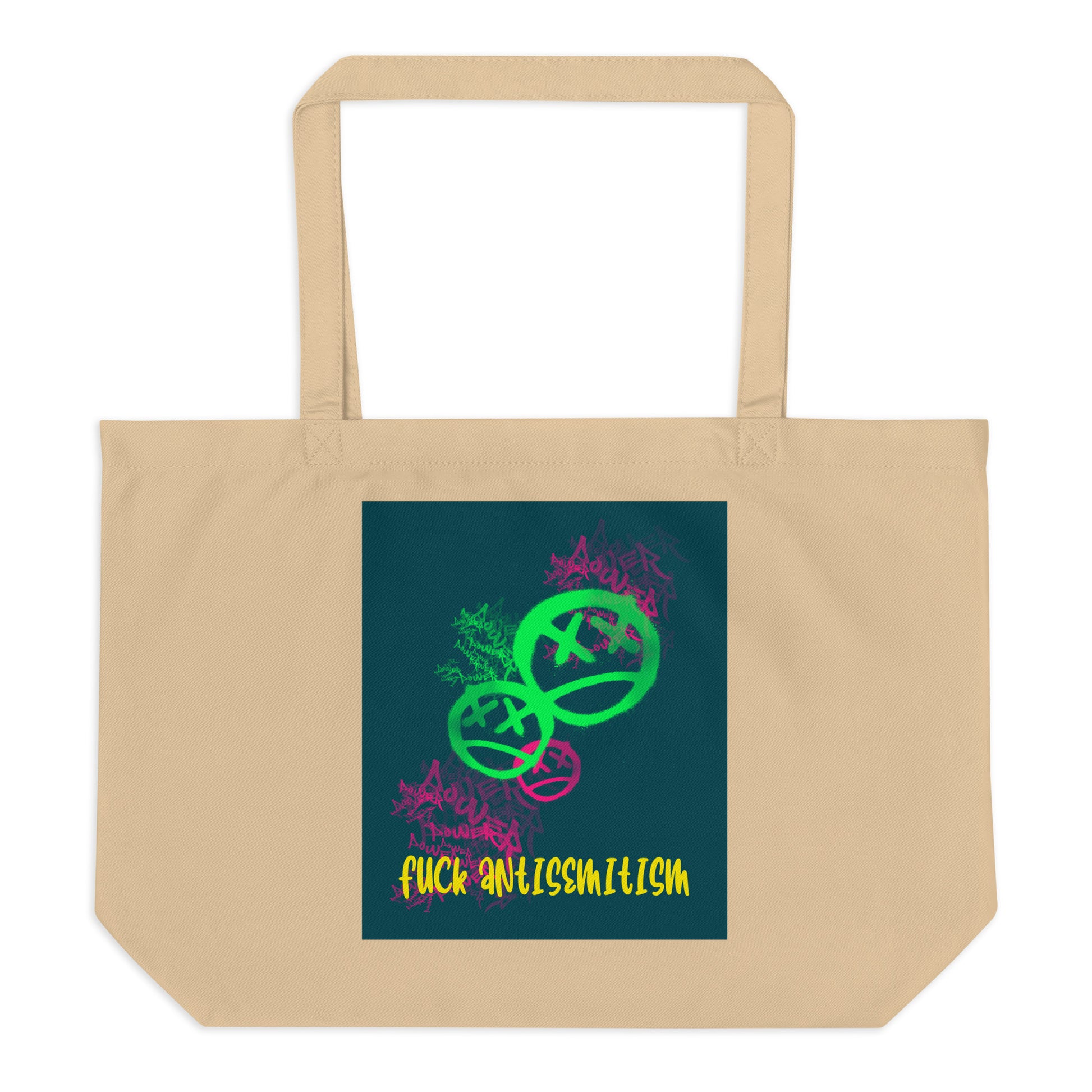 Fuck Antisemitism Graffiti | Large Organic Tote Bag