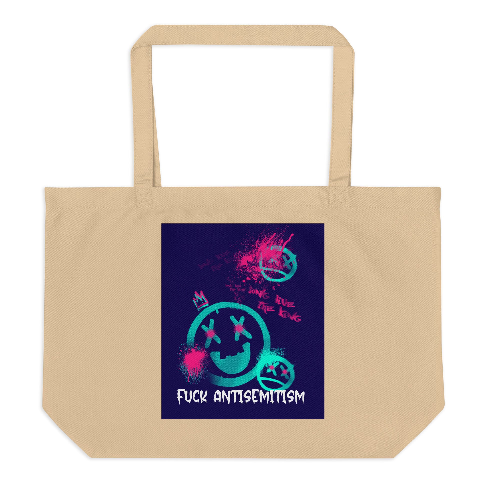 Fuck Antisemitism Graffiti | Large Organic Tote Bag
