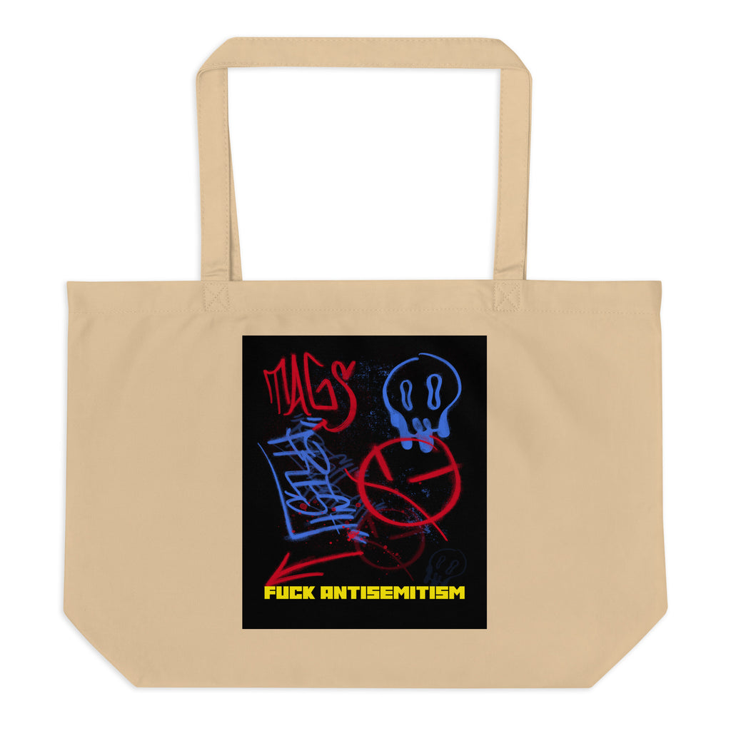 Fuck Antisemitism Graffiti | Large Organic Tote Bag