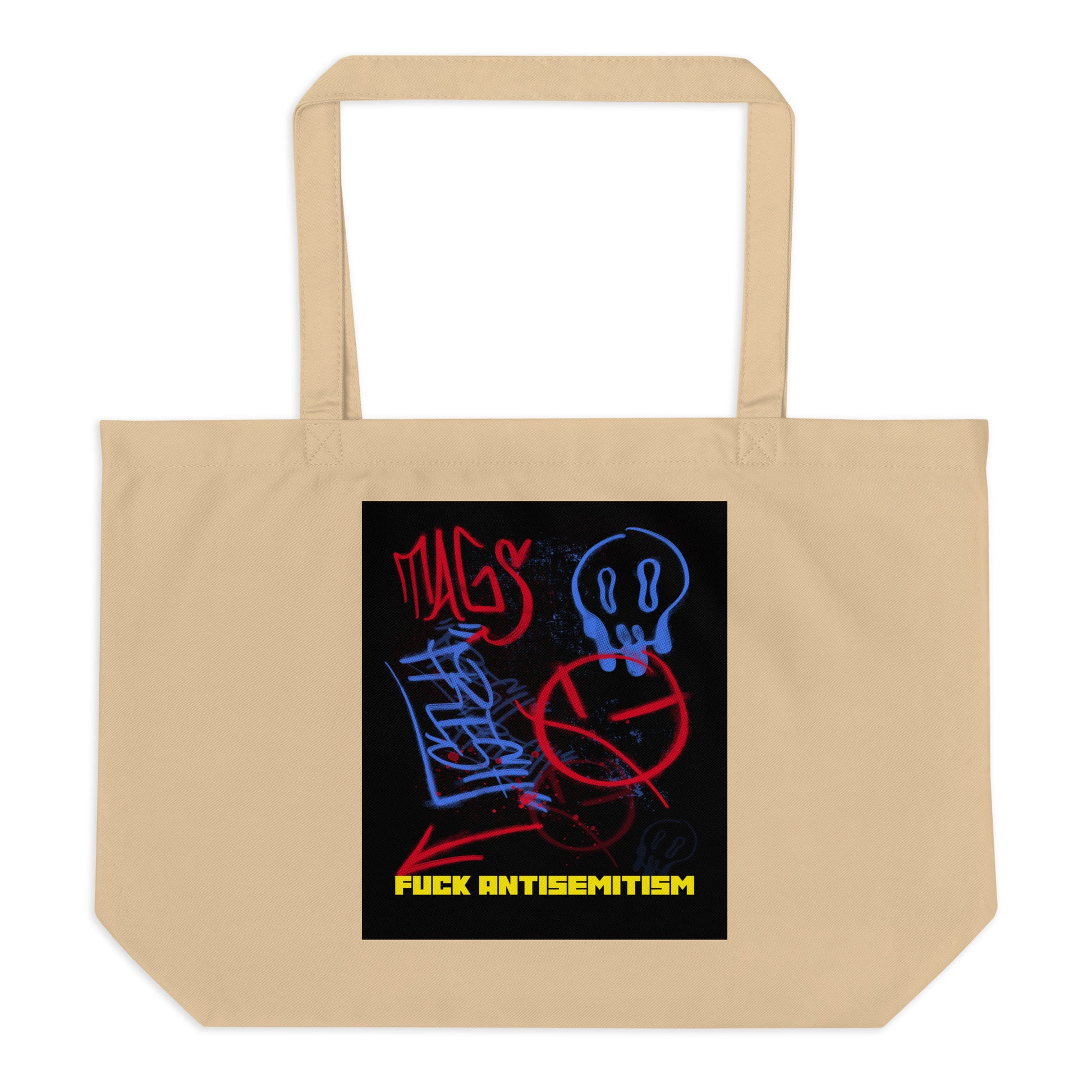 Fuck Antisemitism Graffiti | Large Organic Tote Bag