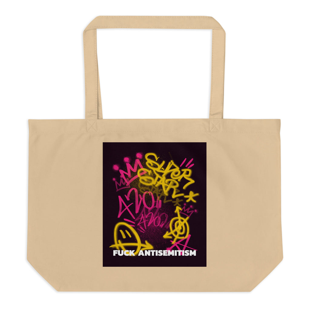 Fuck Antisemitism Graffiti | Large Organic Tote Bag