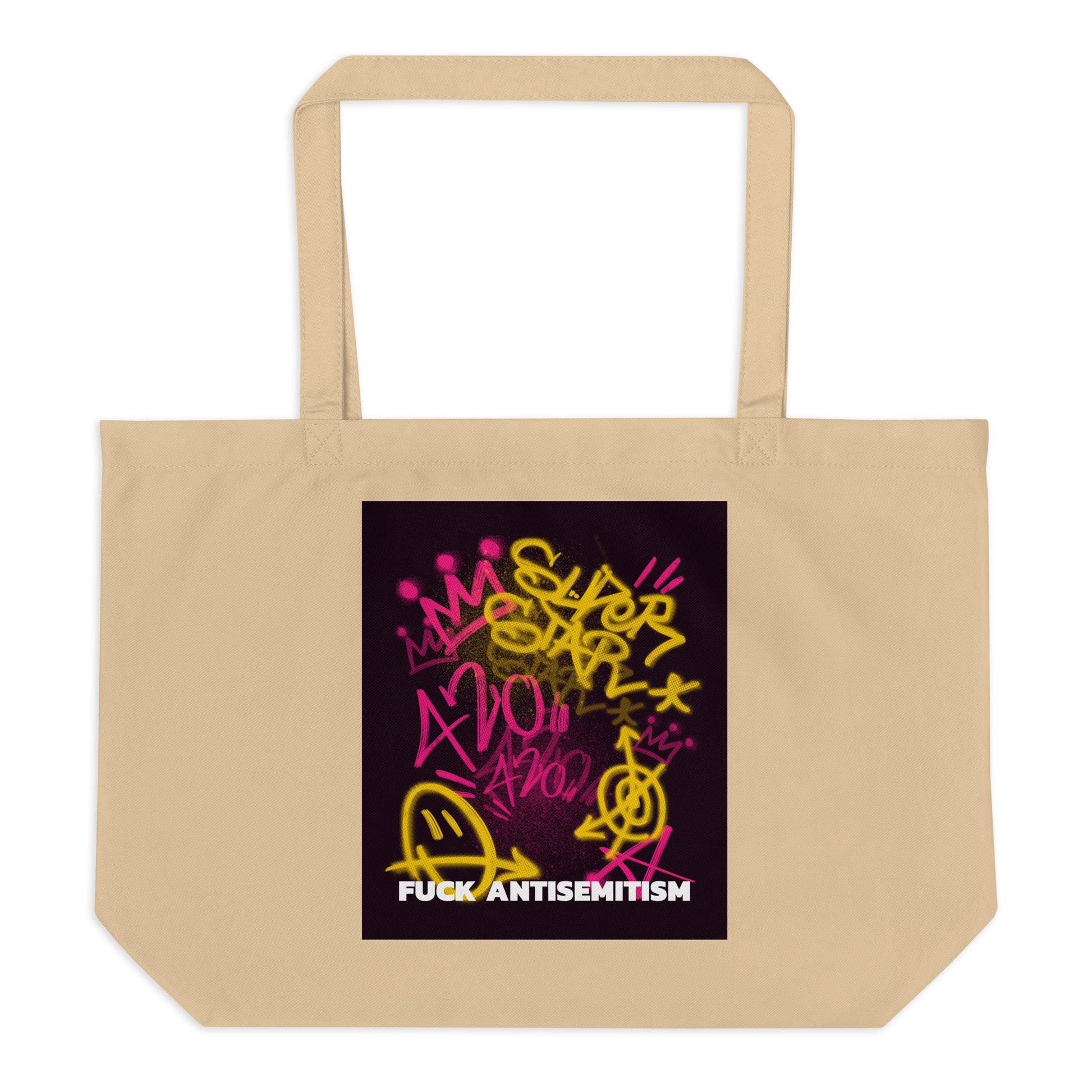 Fuck Antisemitism Graffiti | Large Organic Tote Bag
