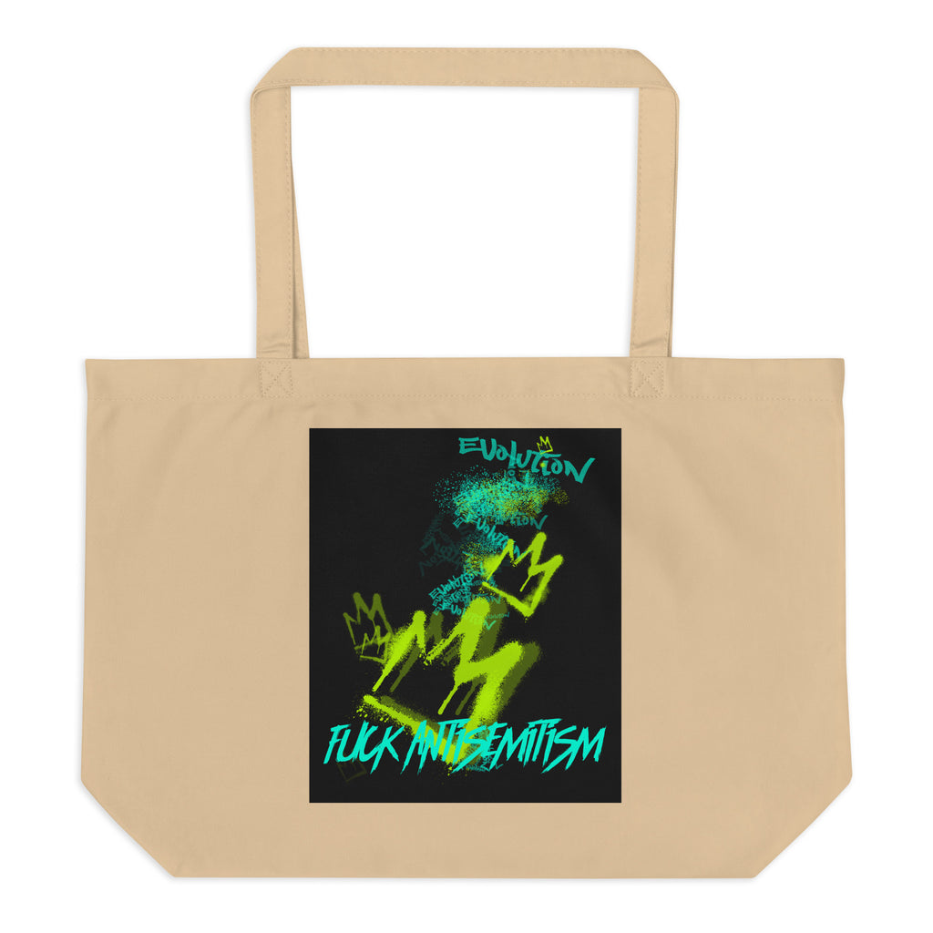 Fuck Antisemitism Graffiti | Large Organic Tote Bag