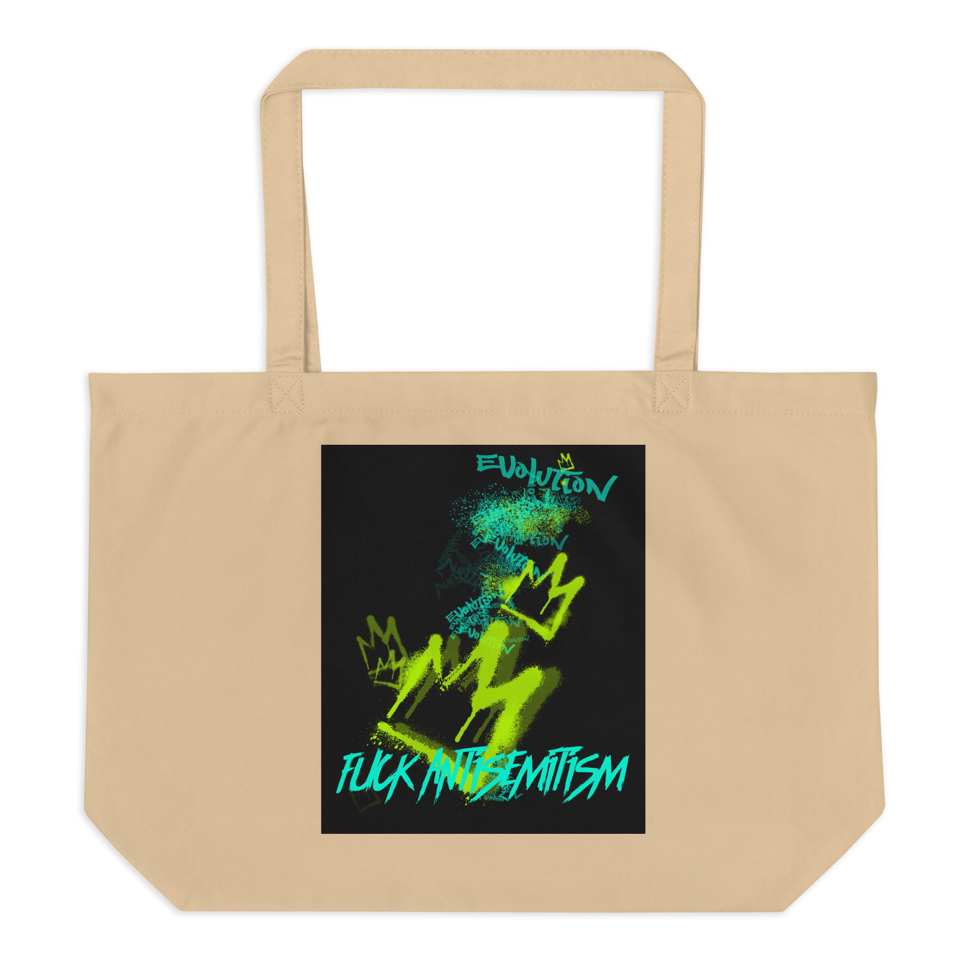 Fuck Antisemitism Graffiti | Large Organic Tote Bag