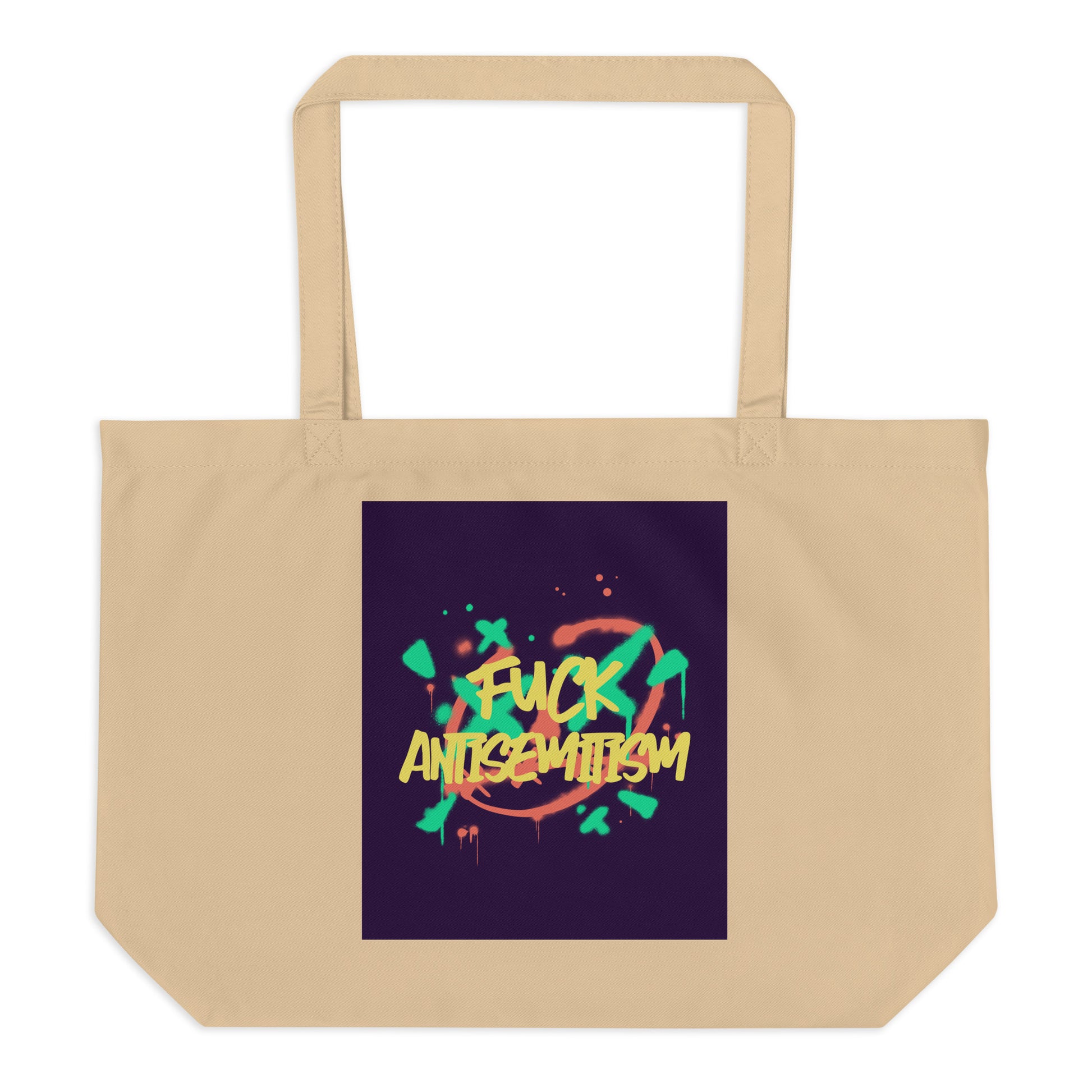 Fuck Antisemitism Graffiti | Large Organic Tote Bag