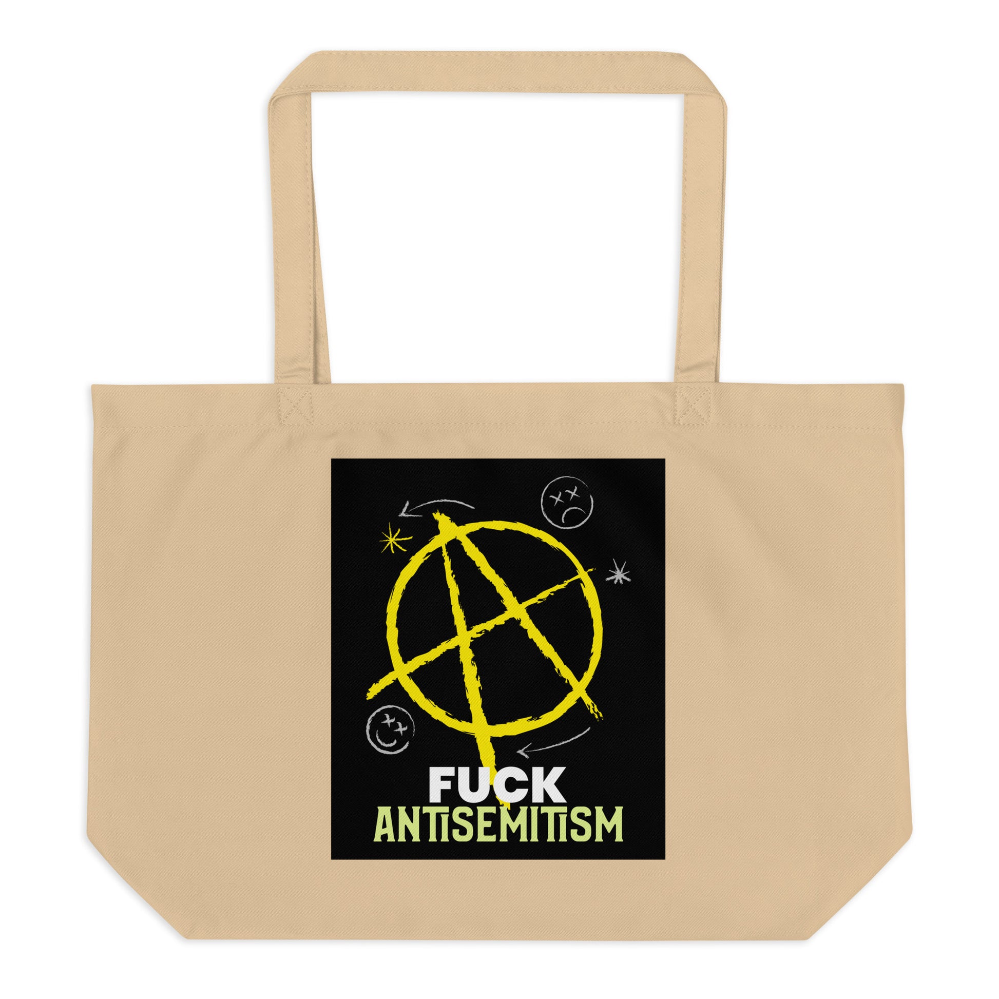 Fuck Antisemitism Graffiti | Large Organic Tote Bag