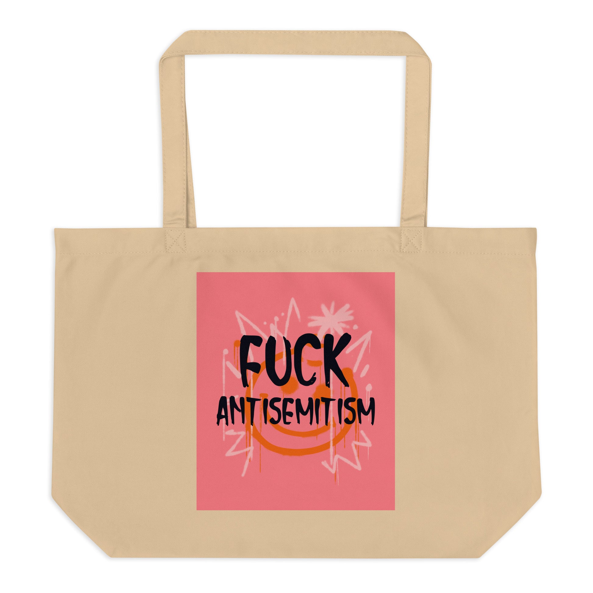 Fuck Antisemitism Graffiti | Large Organic Tote Bag