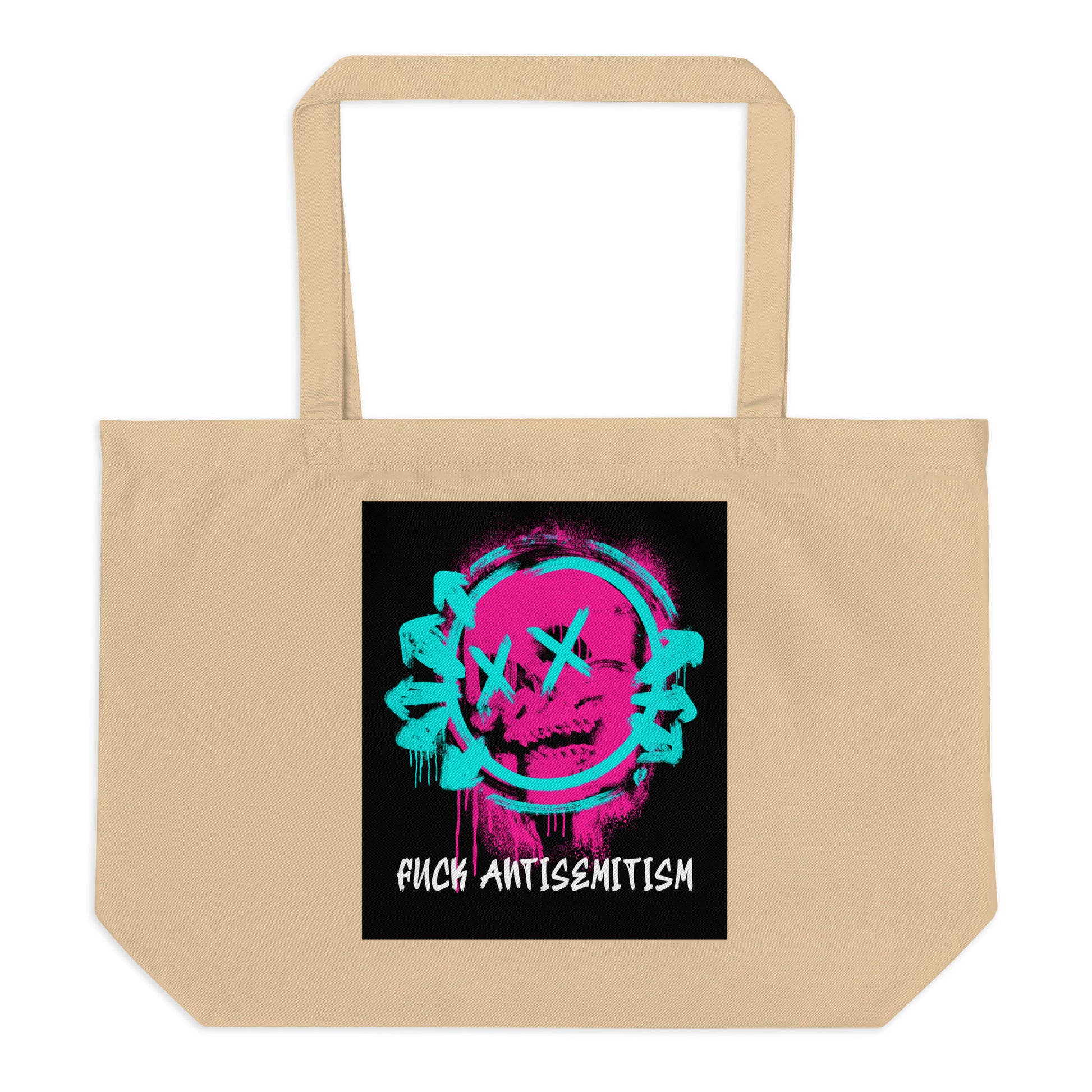 Fuck Antisemitism Graffiti | Large Organic Tote Bag