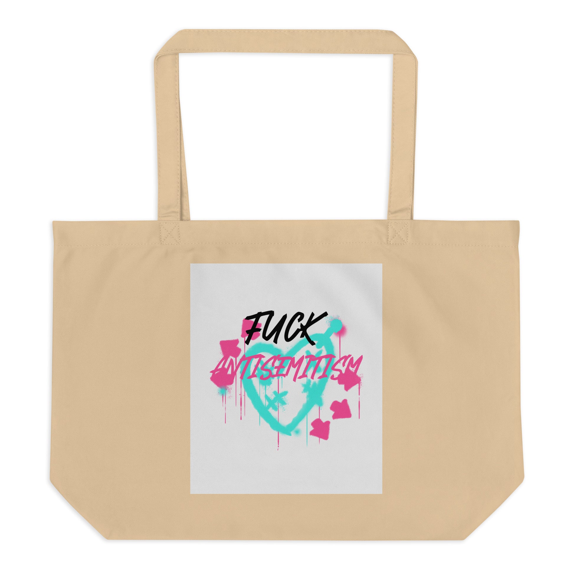 Fuck Antisemitism Graffiti | Large Organic Tote Bag