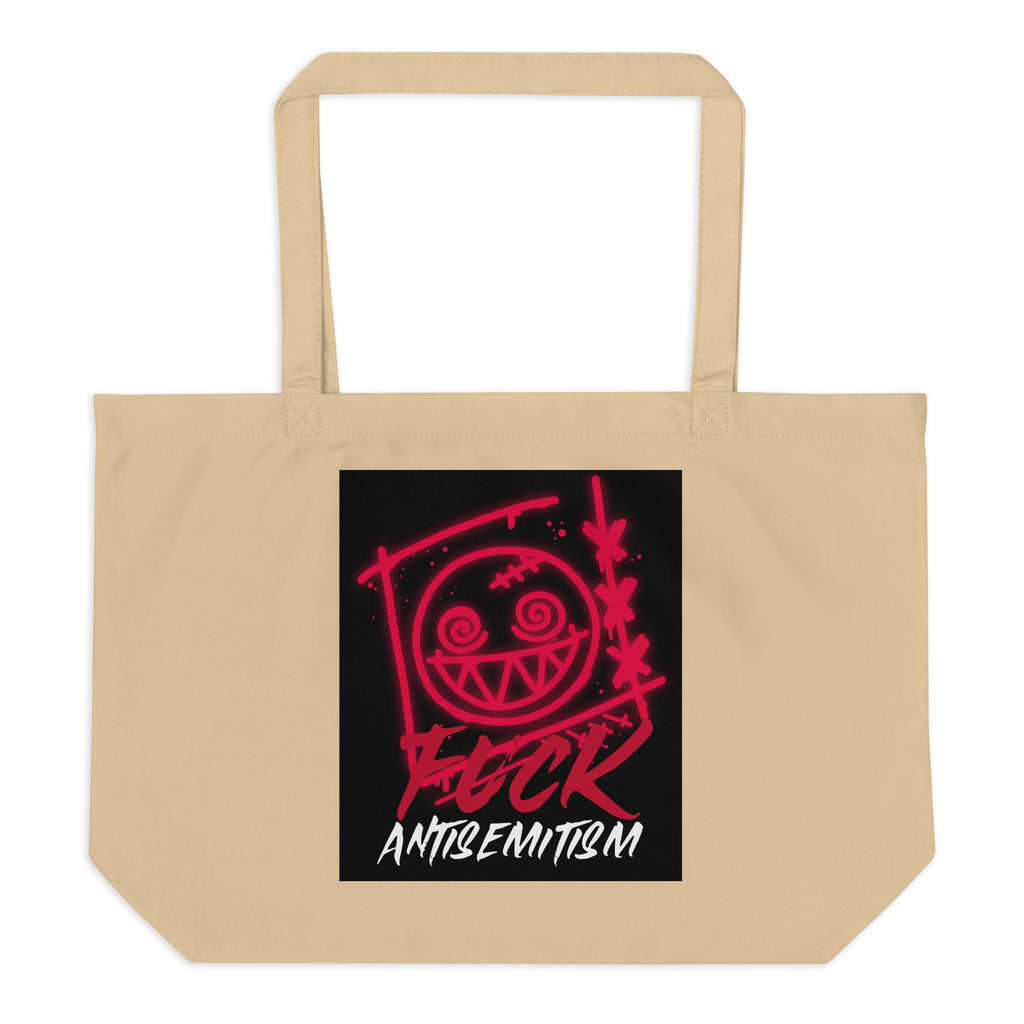 Fuck Antisemitism Graffiti | Large Organic Tote Bag