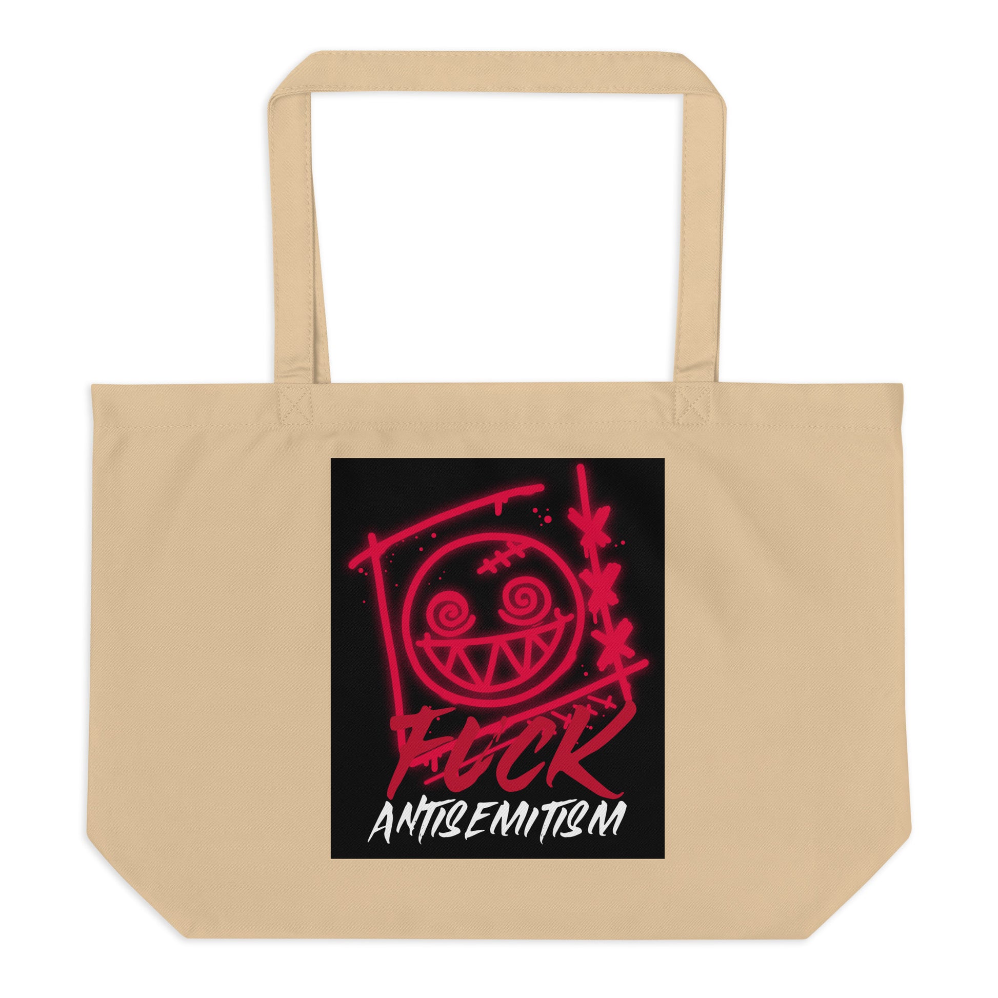 Fuck Antisemitism Graffiti | Large Organic Tote Bag