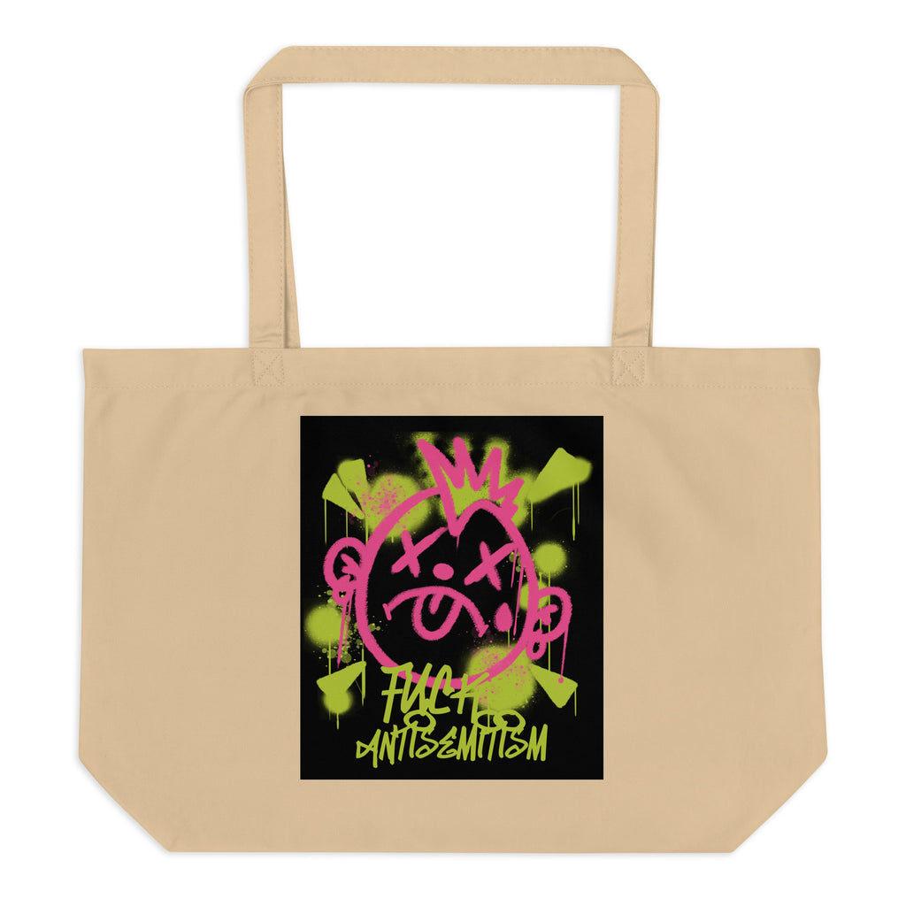 Fuck Antisemitism Graffiti | Large Organic Tote Bag