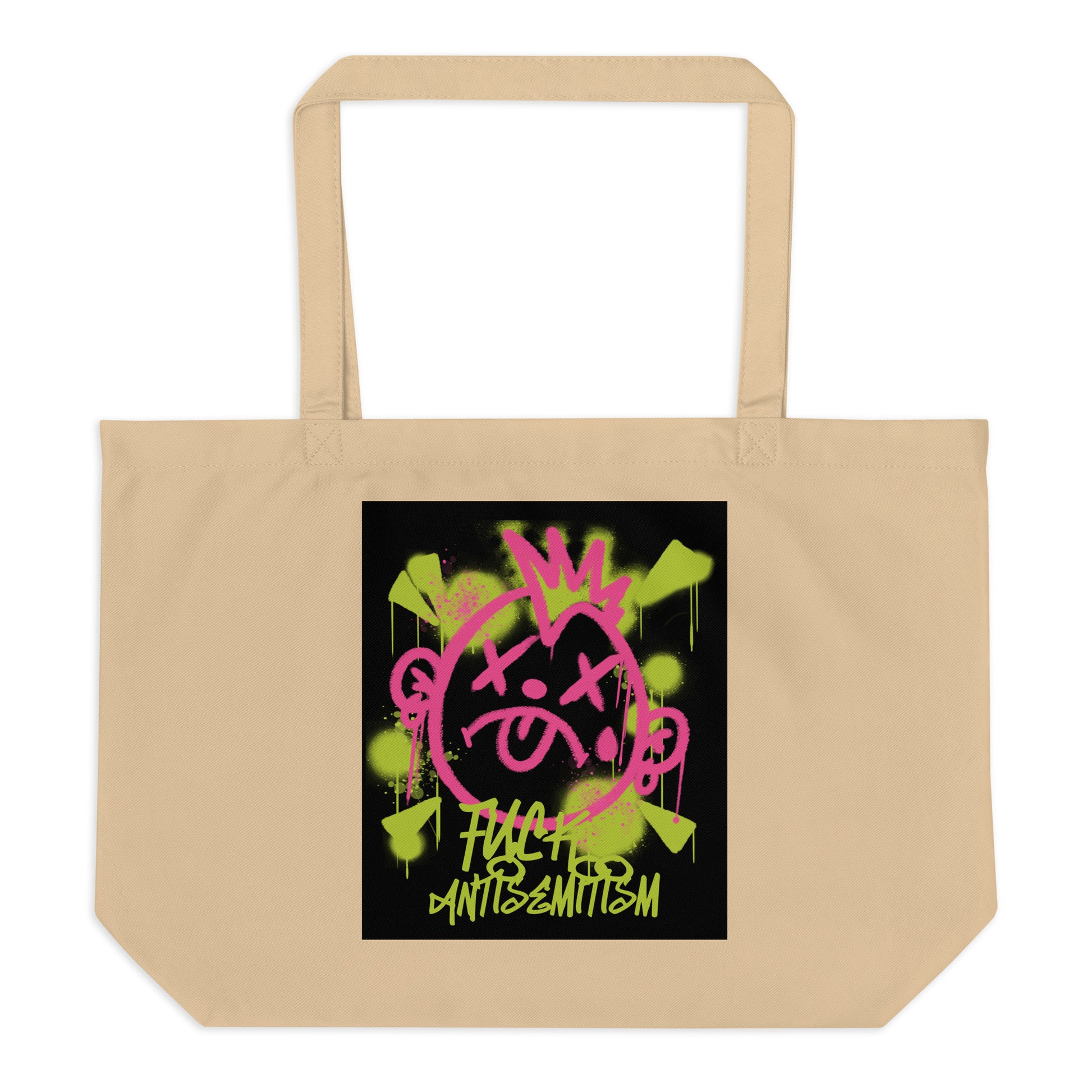Fuck Antisemitism Graffiti | Large Organic Tote Bag