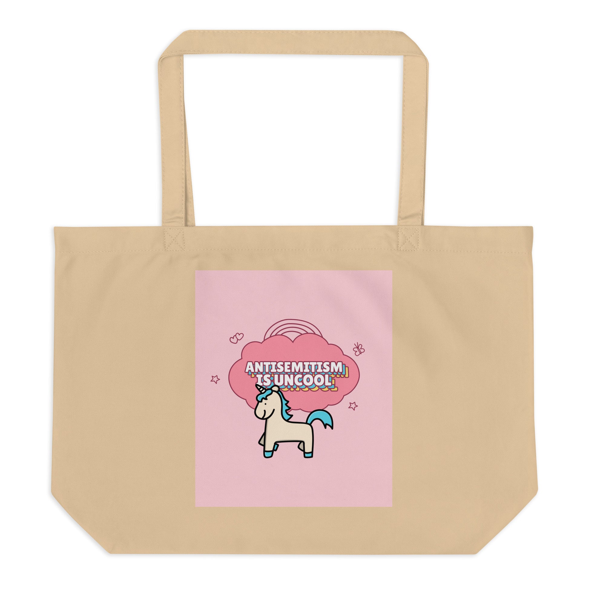 Unicorn Antisemitism Is Uncool | Large Organic Tote Bag