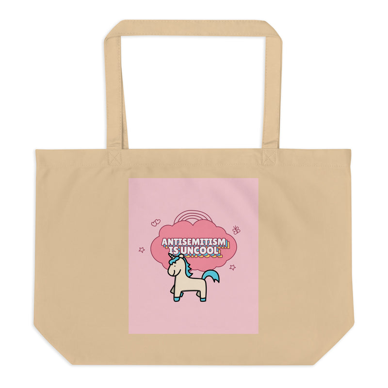Unicorn Antisemitism Is Uncool | Large Organic Tote Bag