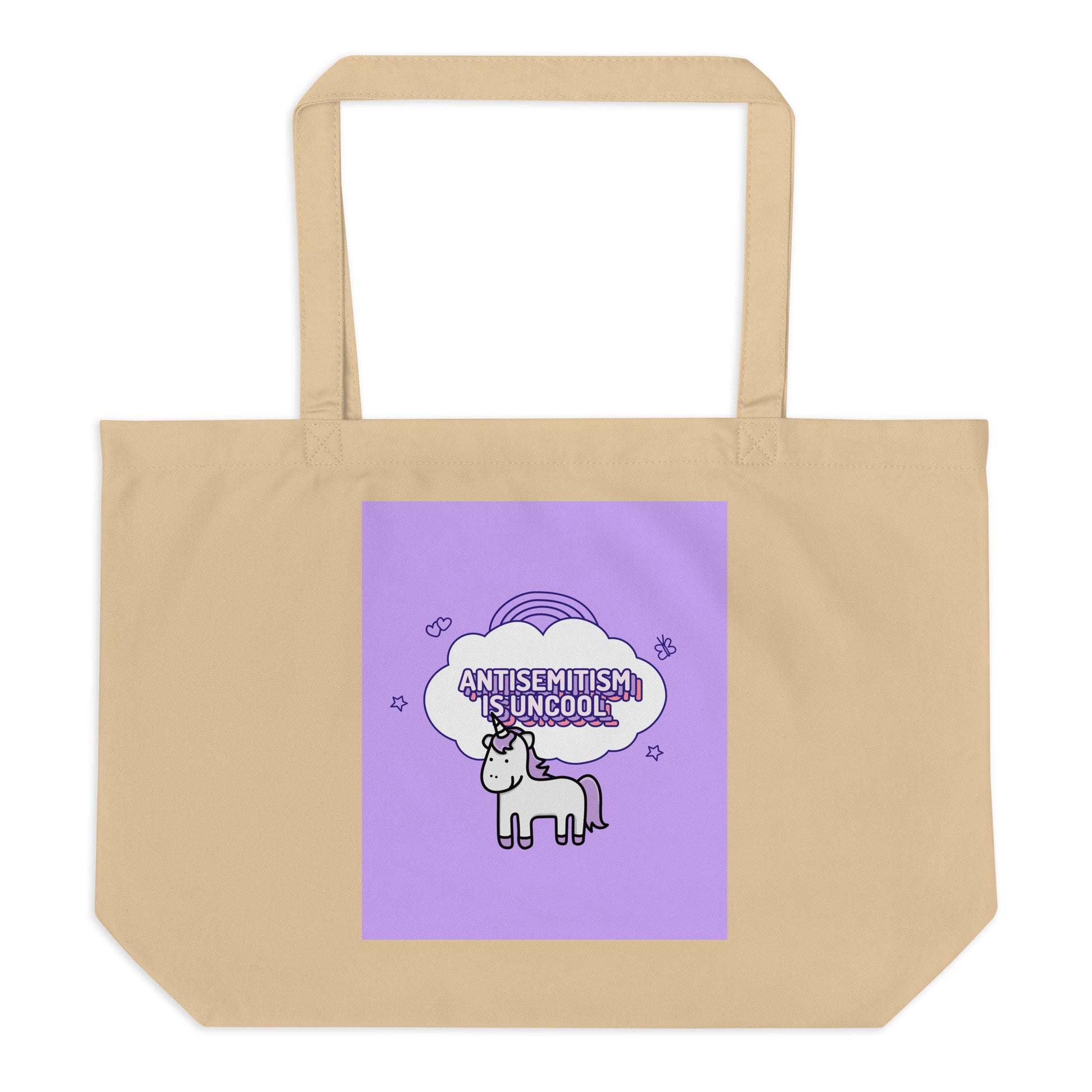Unicorn Antisemitism Is Uncool | Large Organic Tote Bag