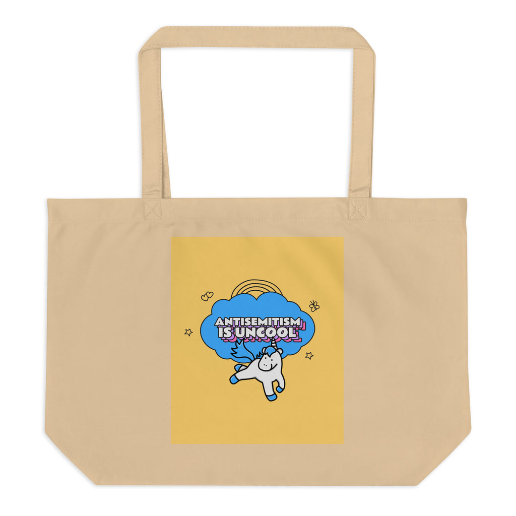 Unicorn Antisemitism Is Uncool | Large Organic Tote Bag