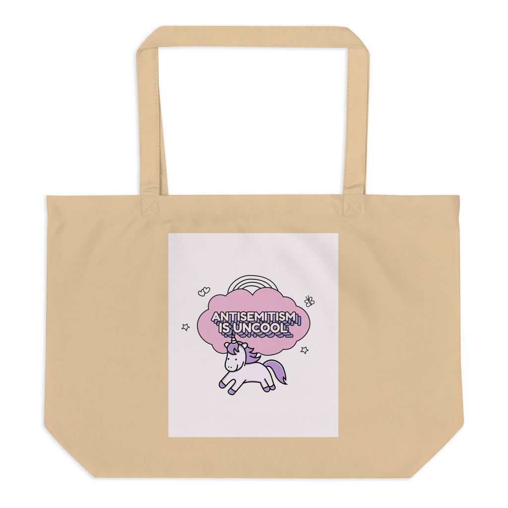 Unicorn Antisemitism Is Uncool | Large Organic Tote Bag