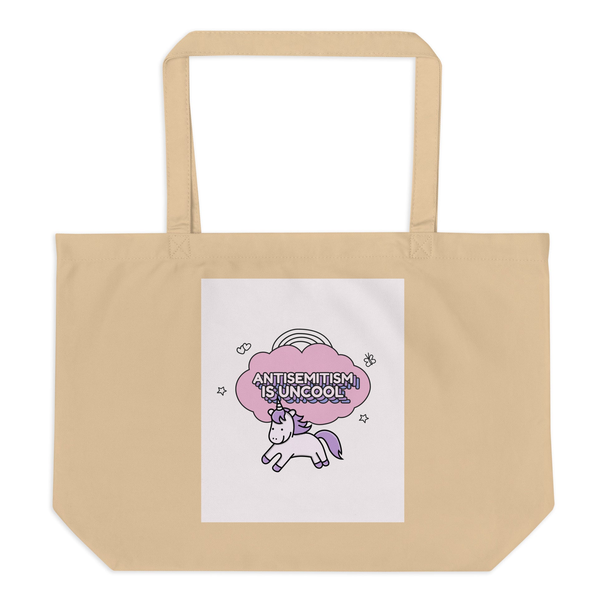 Unicorn Antisemitism Is Uncool | Large Organic Tote Bag
