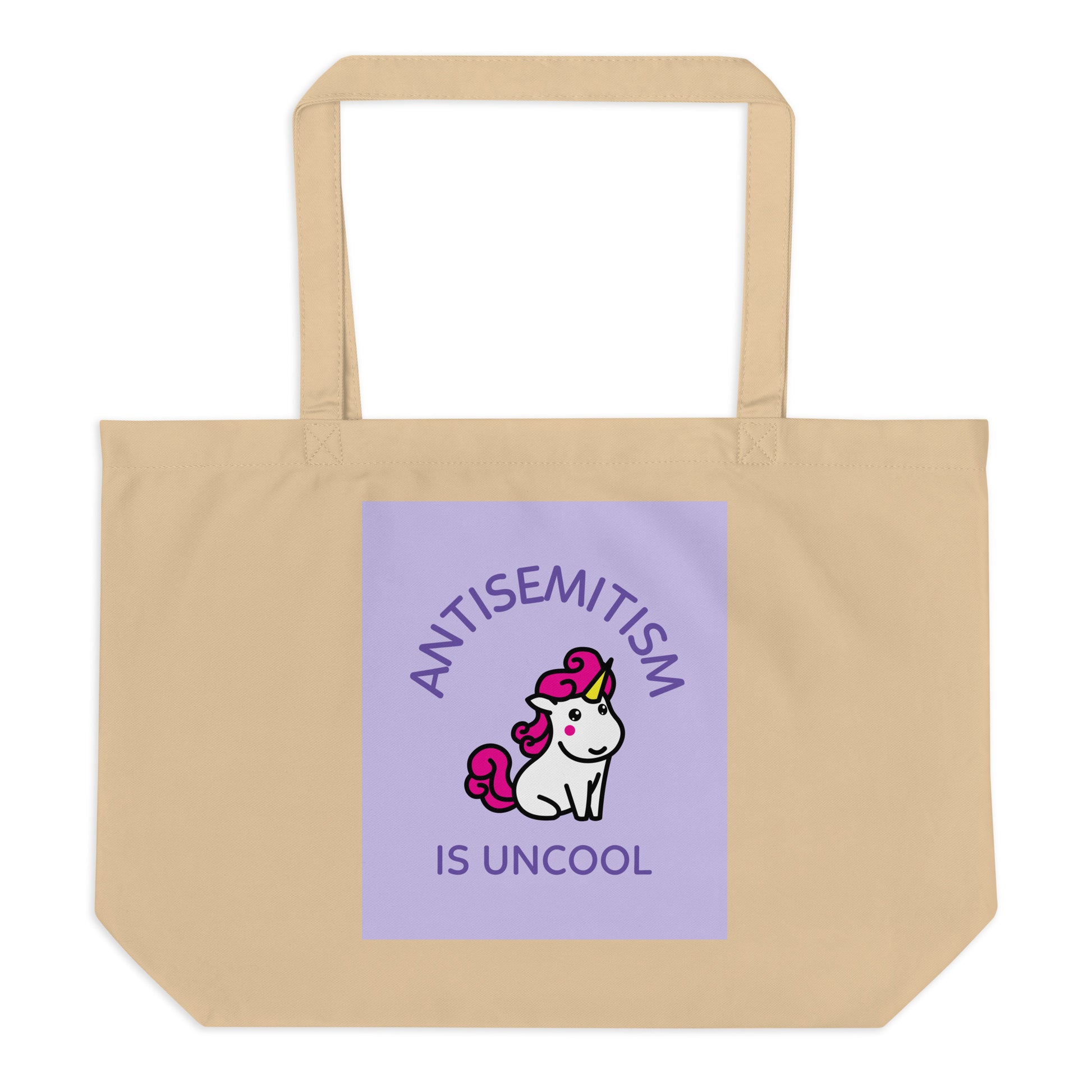 Unicorn Antisemitism Is Uncool | Large Organic Tote Bag