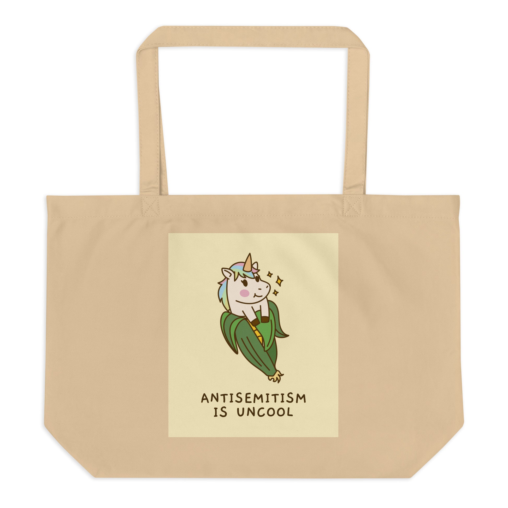 Unicorn Antisemitism Is Uncool | Large Organic Tote Bag