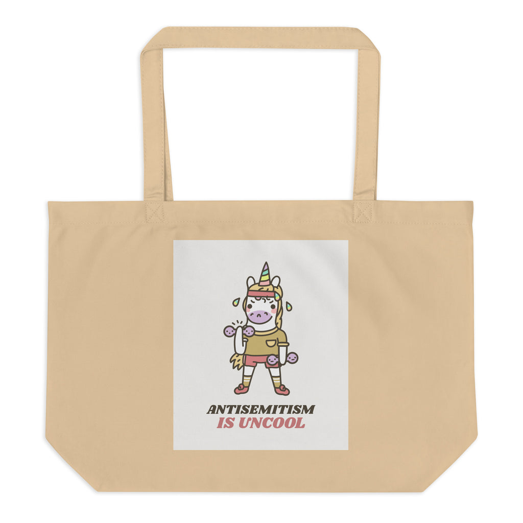 Unicorn Antisemitism Is Uncool | Large Organic Tote Bag