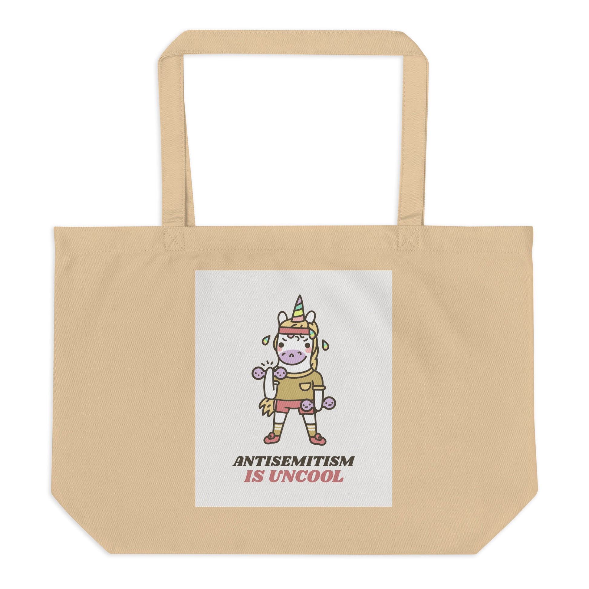 Unicorn Antisemitism Is Uncool | Large Organic Tote Bag