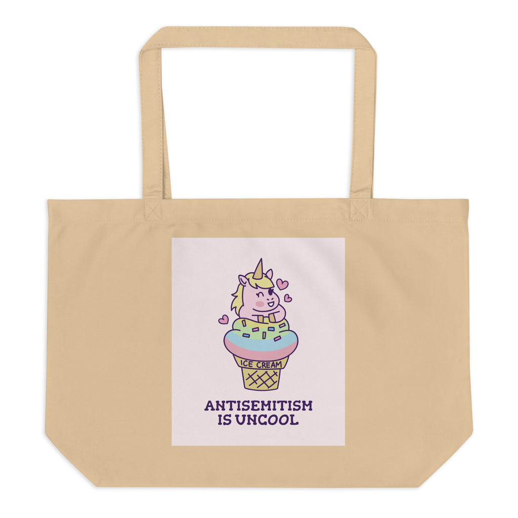 Unicorn Antisemitism Is Uncool | Large Organic Tote Bag