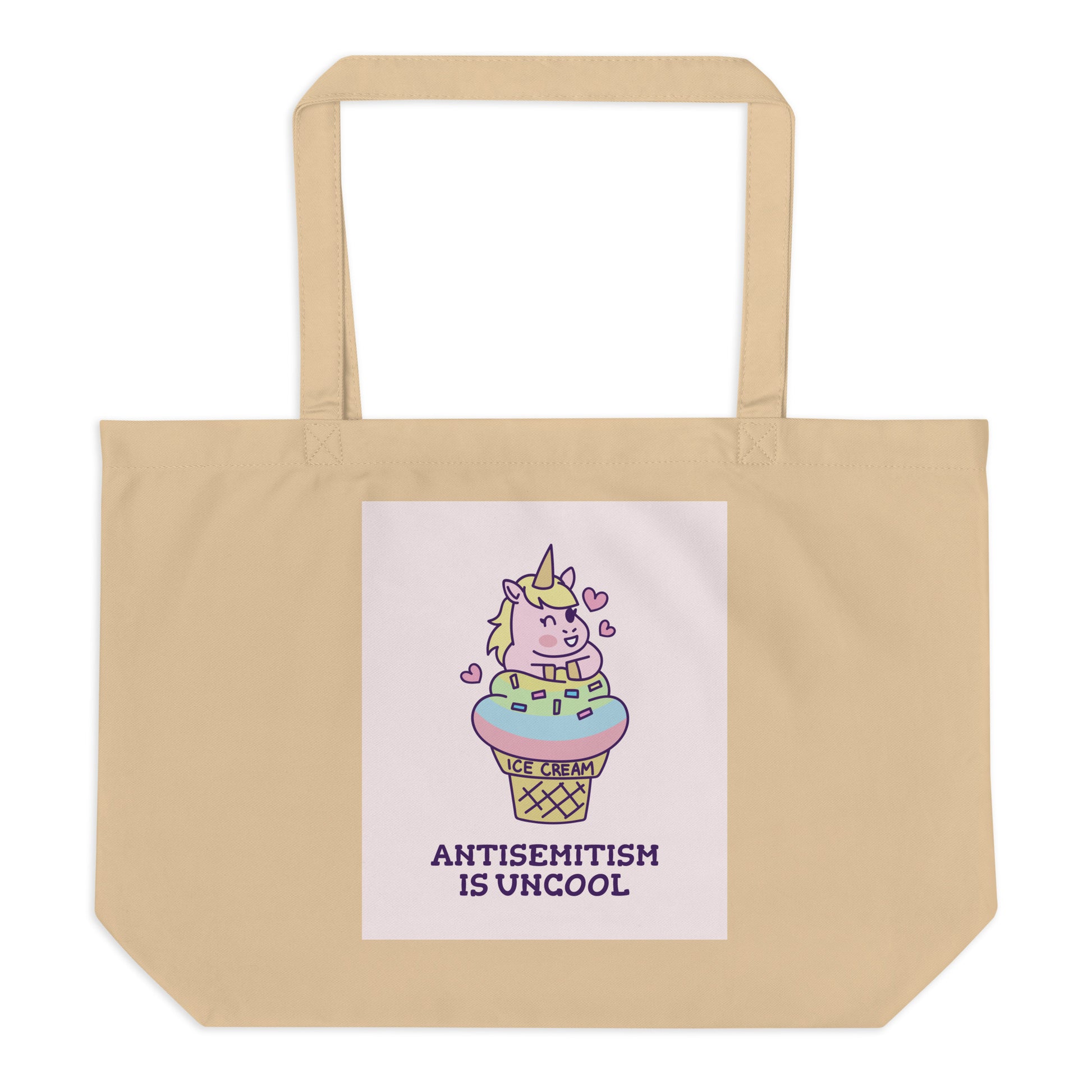 Unicorn Antisemitism Is Uncool | Large Organic Tote Bag