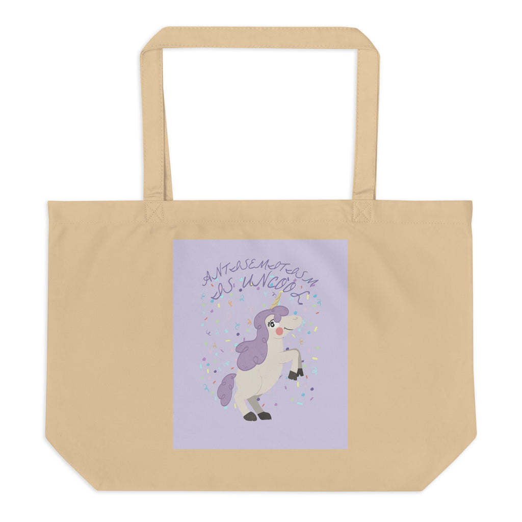 Unicorn Antisemitism Is Uncool | Large Organic Tote Bag