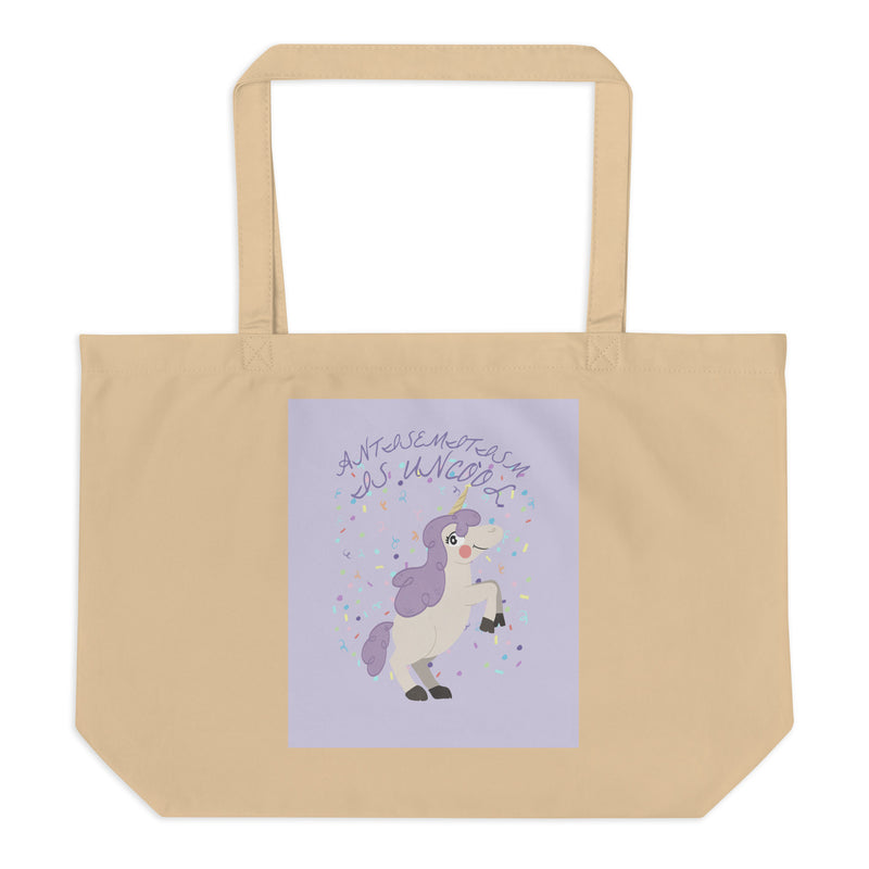 Unicorn Antisemitism Is Uncool | Large Organic Tote Bag