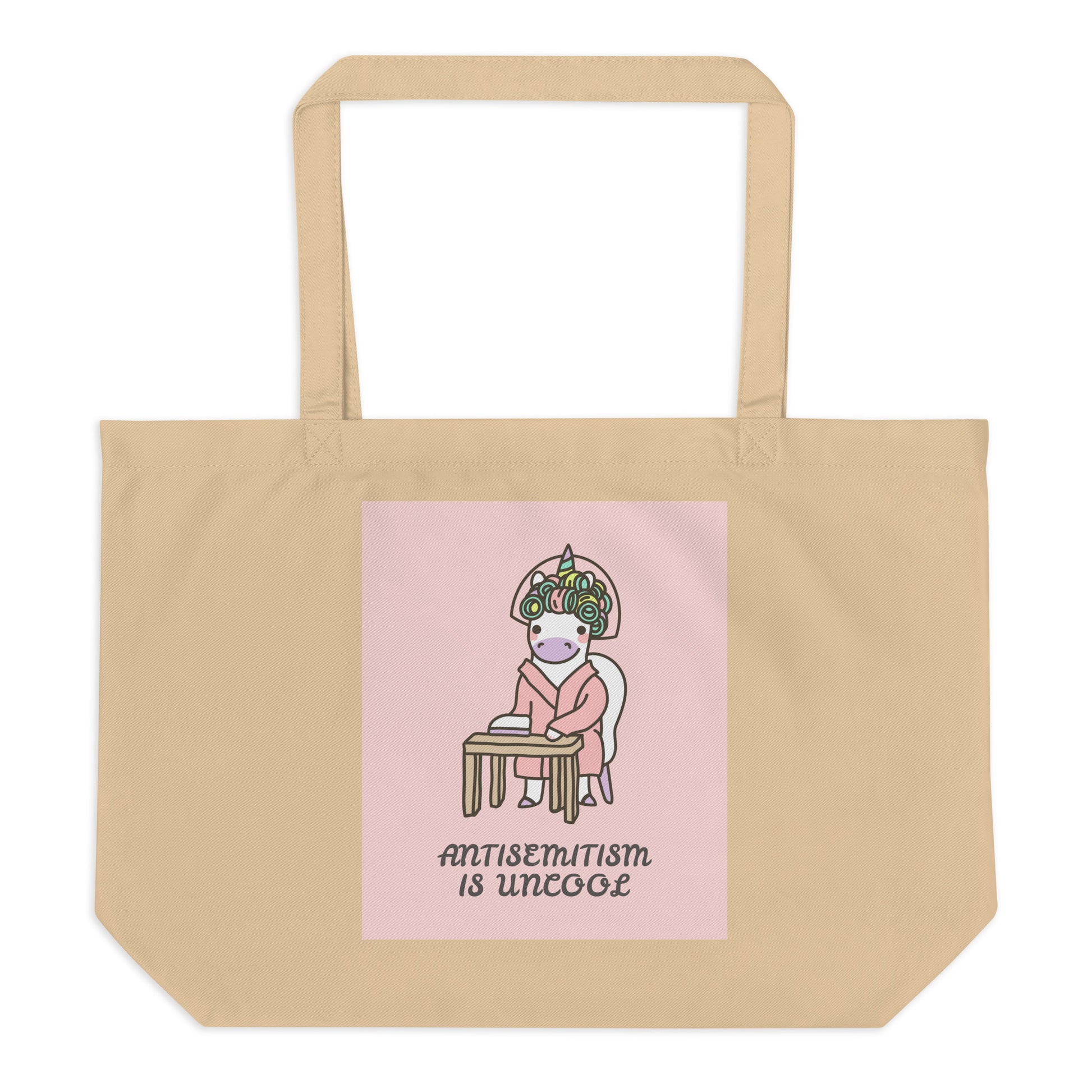 Unicorn Antisemitism Is Uncool | Large Organic Tote Bag