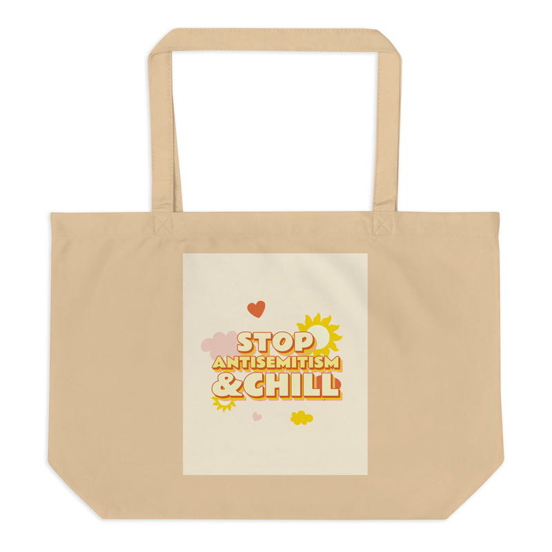 Chill Retro | Antisemitism | Large Organic Tote Bag