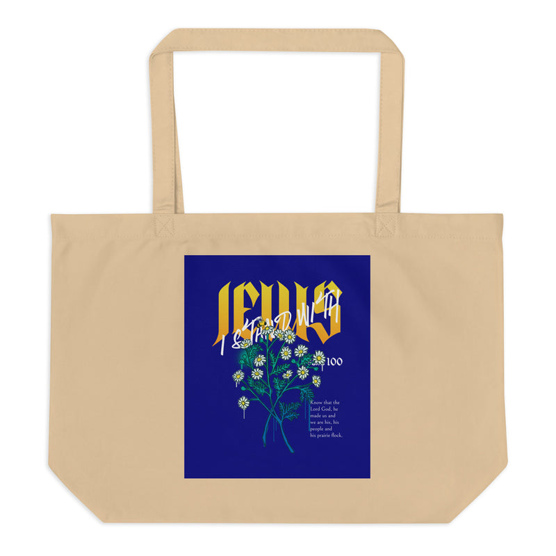 I Stand With Jews | Flower Christian Bible Verse | Large Organic Tote Bag