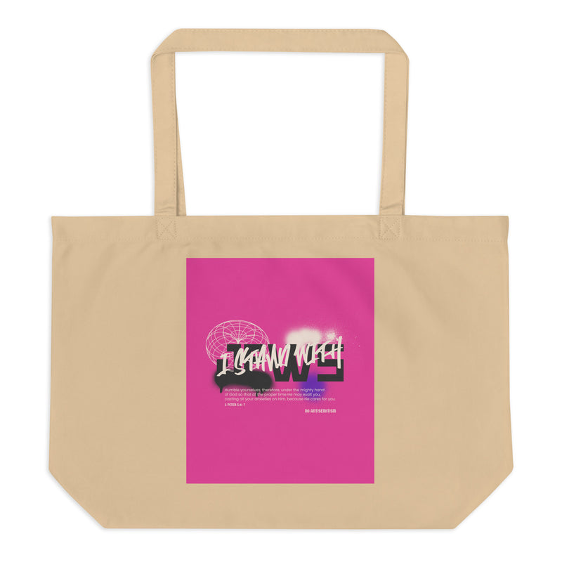 I Stand With Jews Graffiti Bible Verse | Large Organic Tote Bag