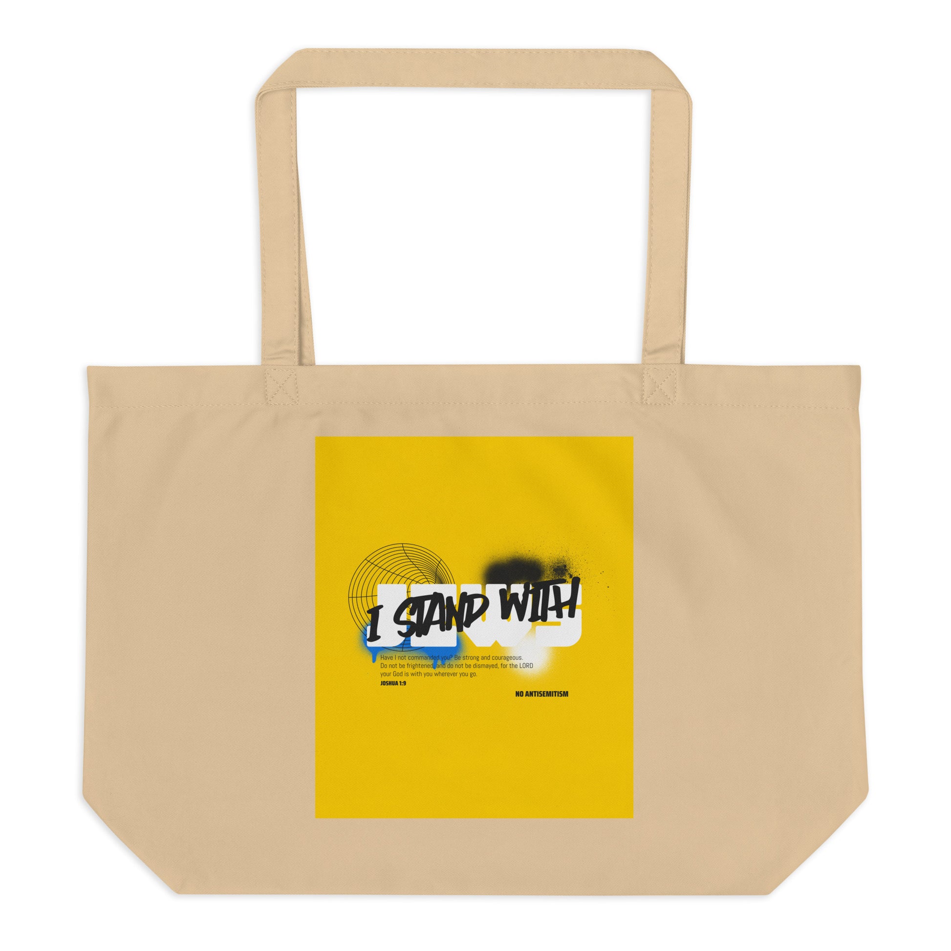 I Stand With Jews Graffiti Bible Verse | Large Organic Tote Bag