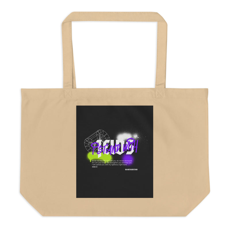 I Stand With Jews Graffiti Bible Verse | Large Organic Tote Bag