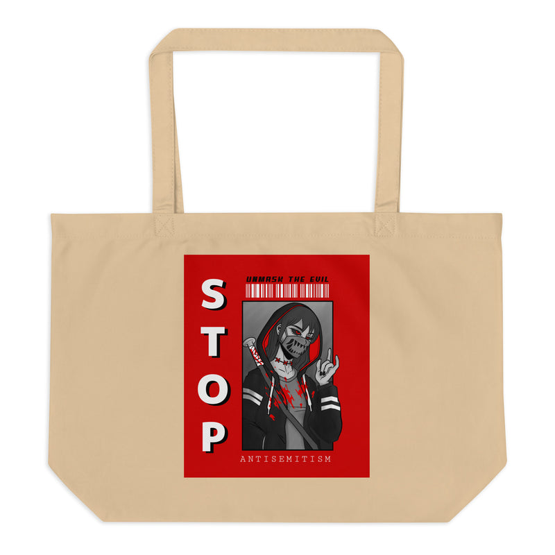 Unmask Evil | Antisemitism | Large Organic Tote Bag