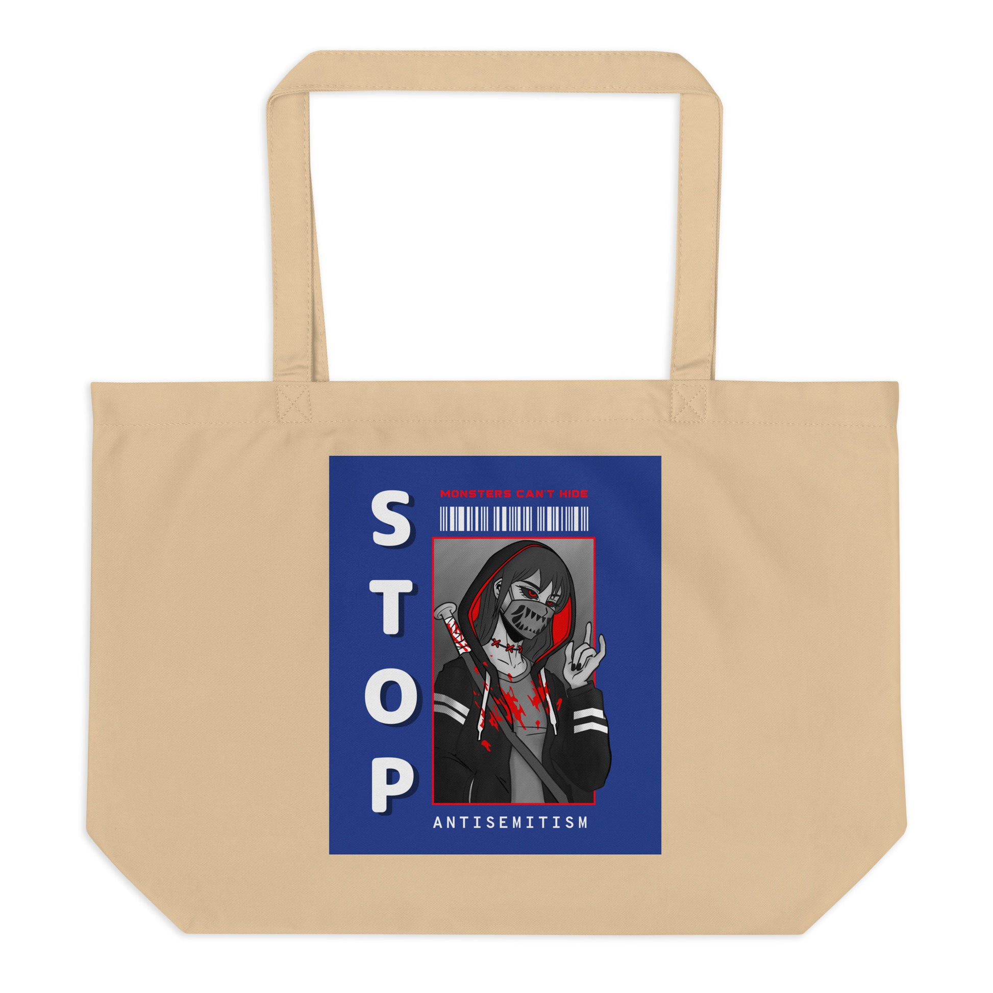 Monsters Can't Hide | Large Organic Tote Bag