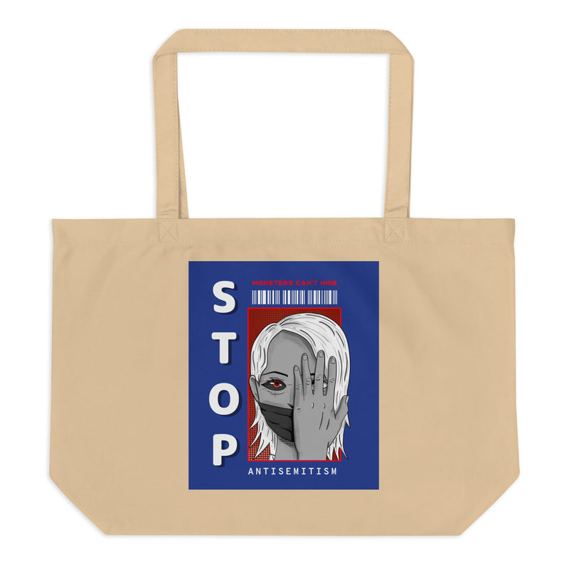 Monsters Can't Hide | Large Organic Tote Bag