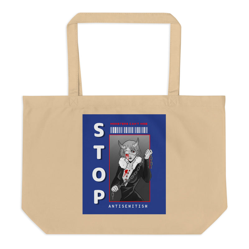 Monsters Can't Hide | Large Organic Tote Bag