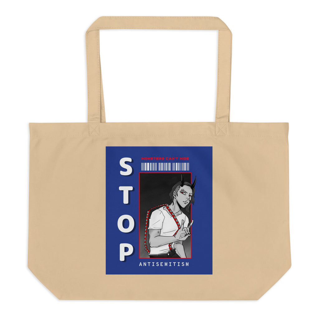Monsters Can't Hide | Large Organic Tote Bag