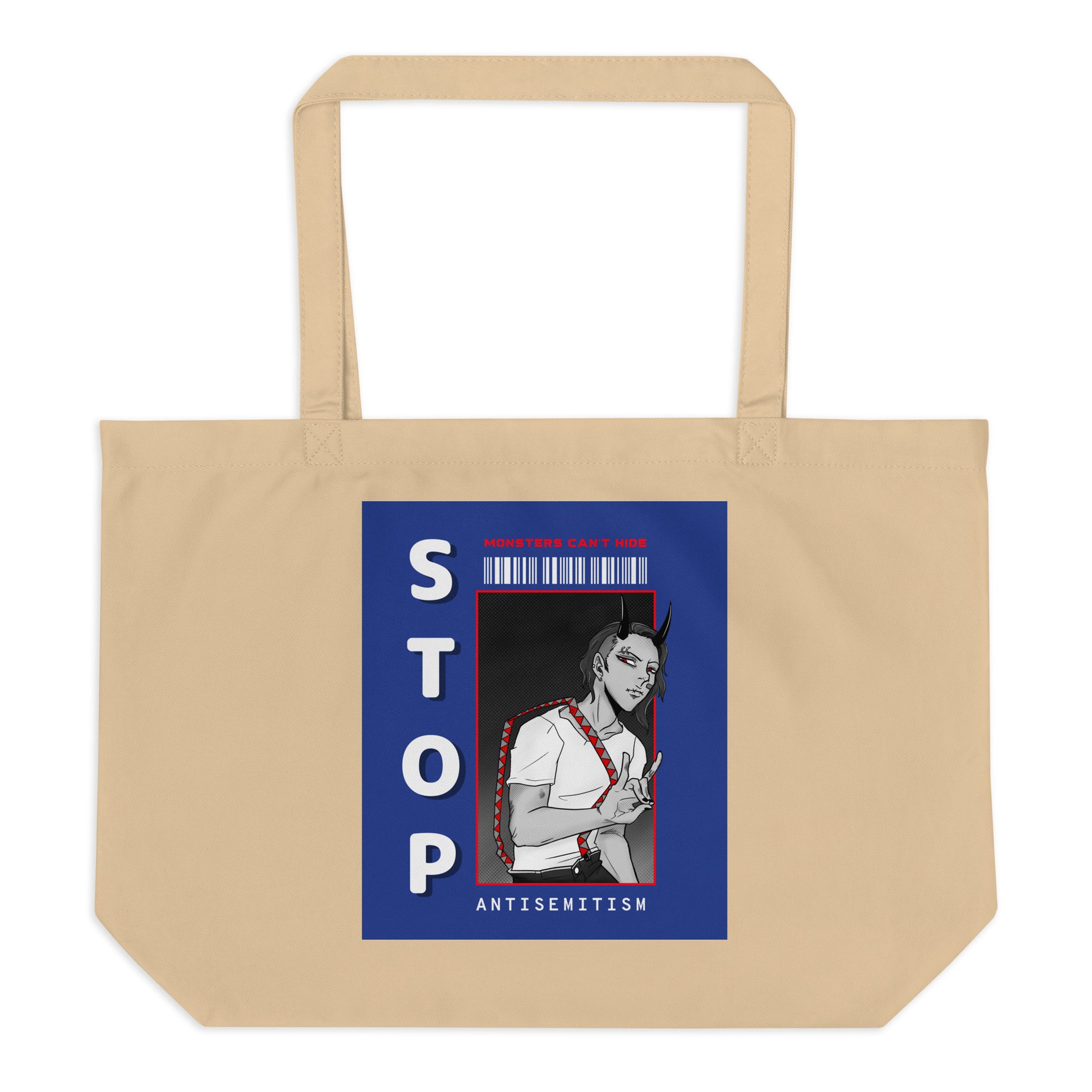 Monsters Can't Hide | Large Organic Tote Bag