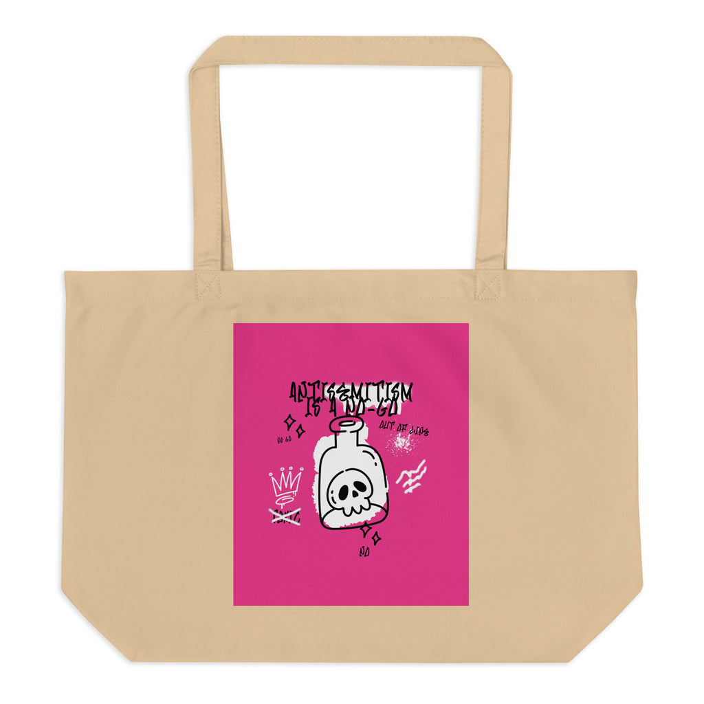 No Go Graffiti Doodle | Antisemitism | Large Organic Tote Bag
