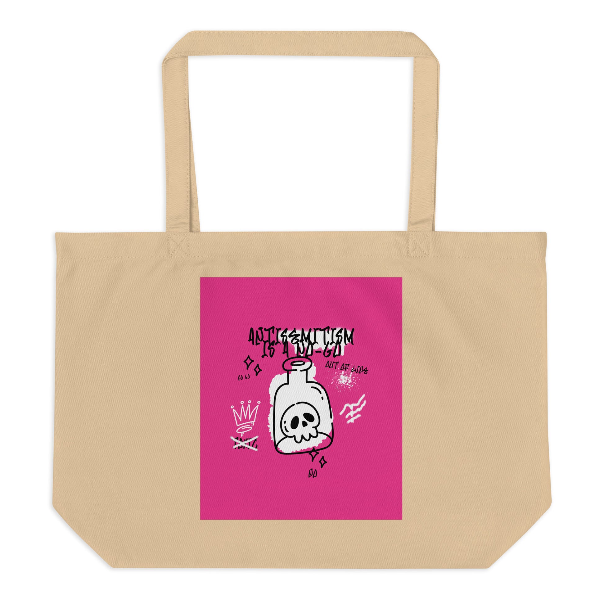 No Go Graffiti Doodle | Antisemitism | Large Organic Tote Bag