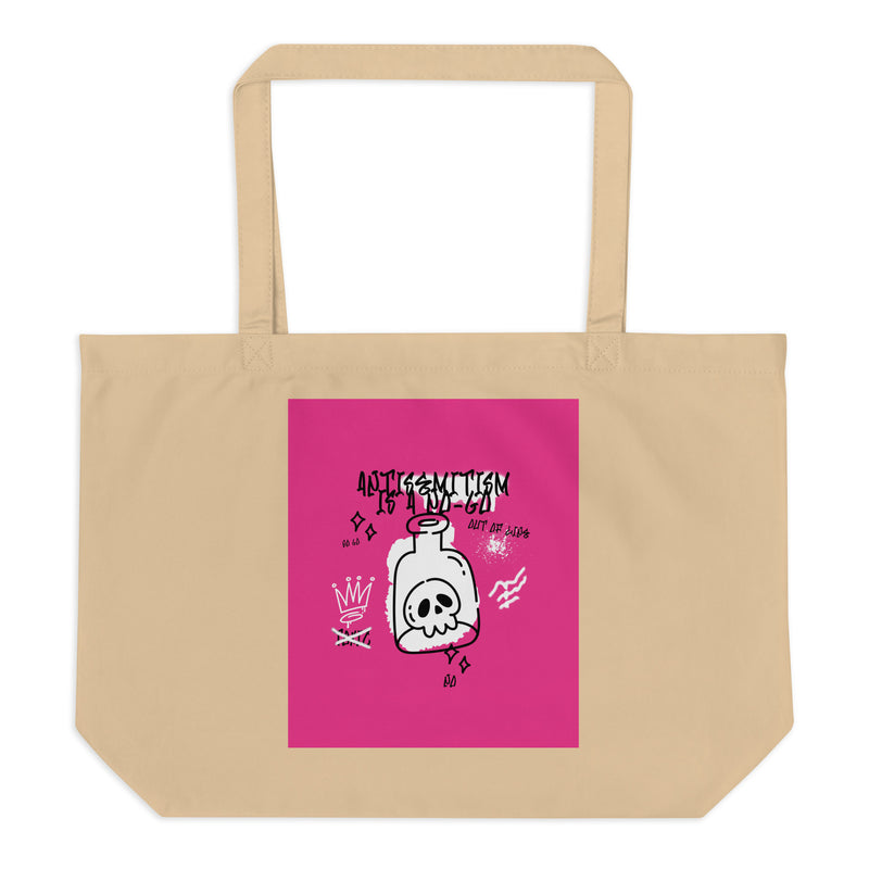 No Go Graffiti Doodle | Antisemitism | Large Organic Tote Bag