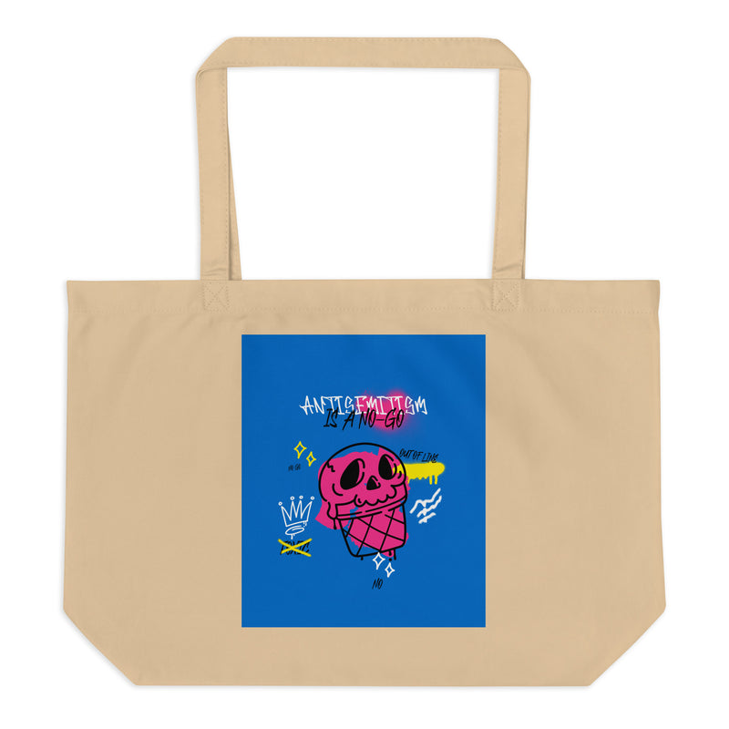 No Go Graffiti Doodle | Antisemitism | Large Organic Tote Bag