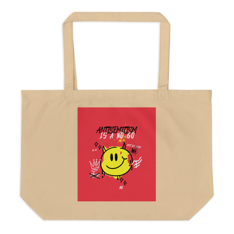 No Go Graffiti Doodle | Antisemitism | Large Organic Tote Bag