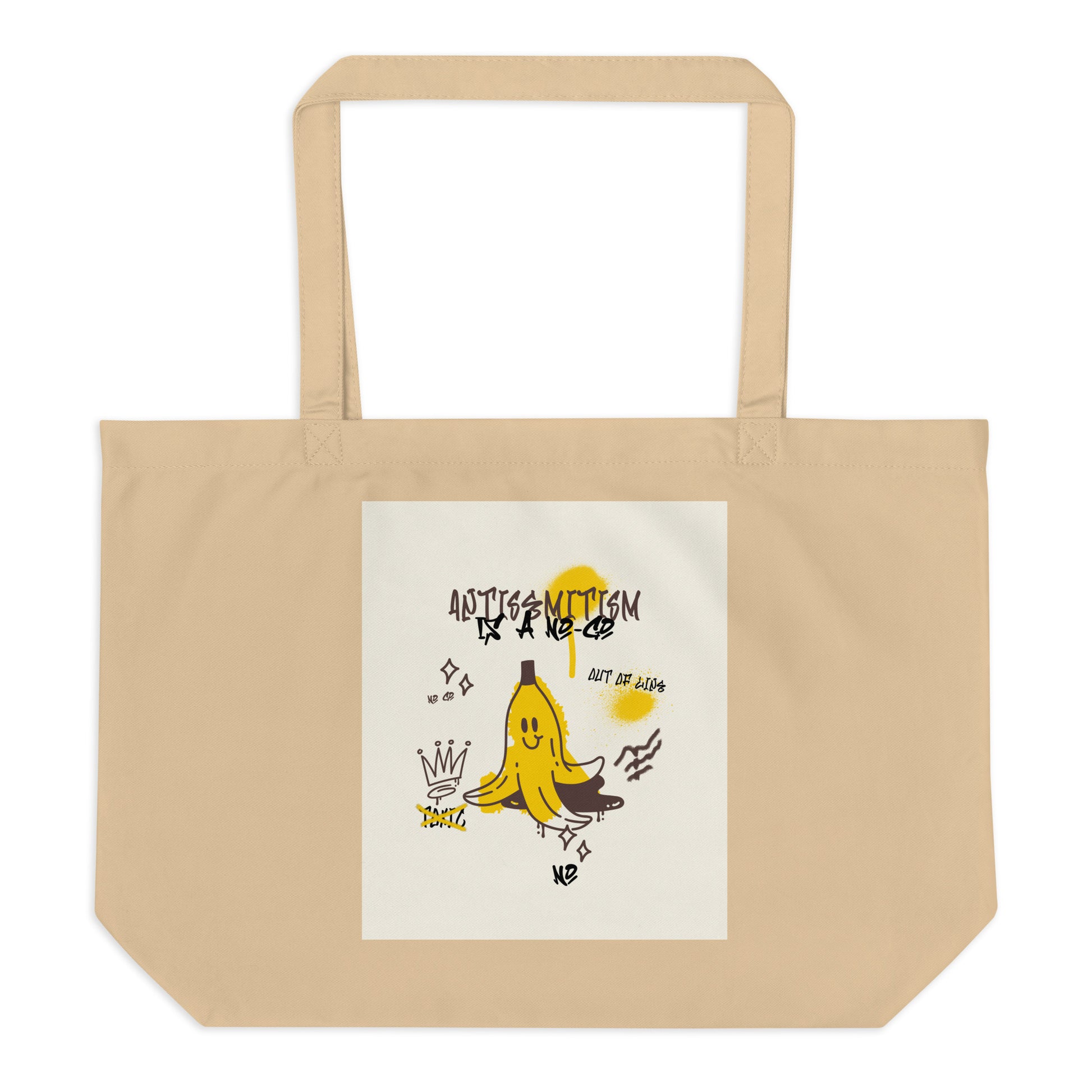 No Go Graffiti Doodle | Antisemitism | Large Organic Tote Bag